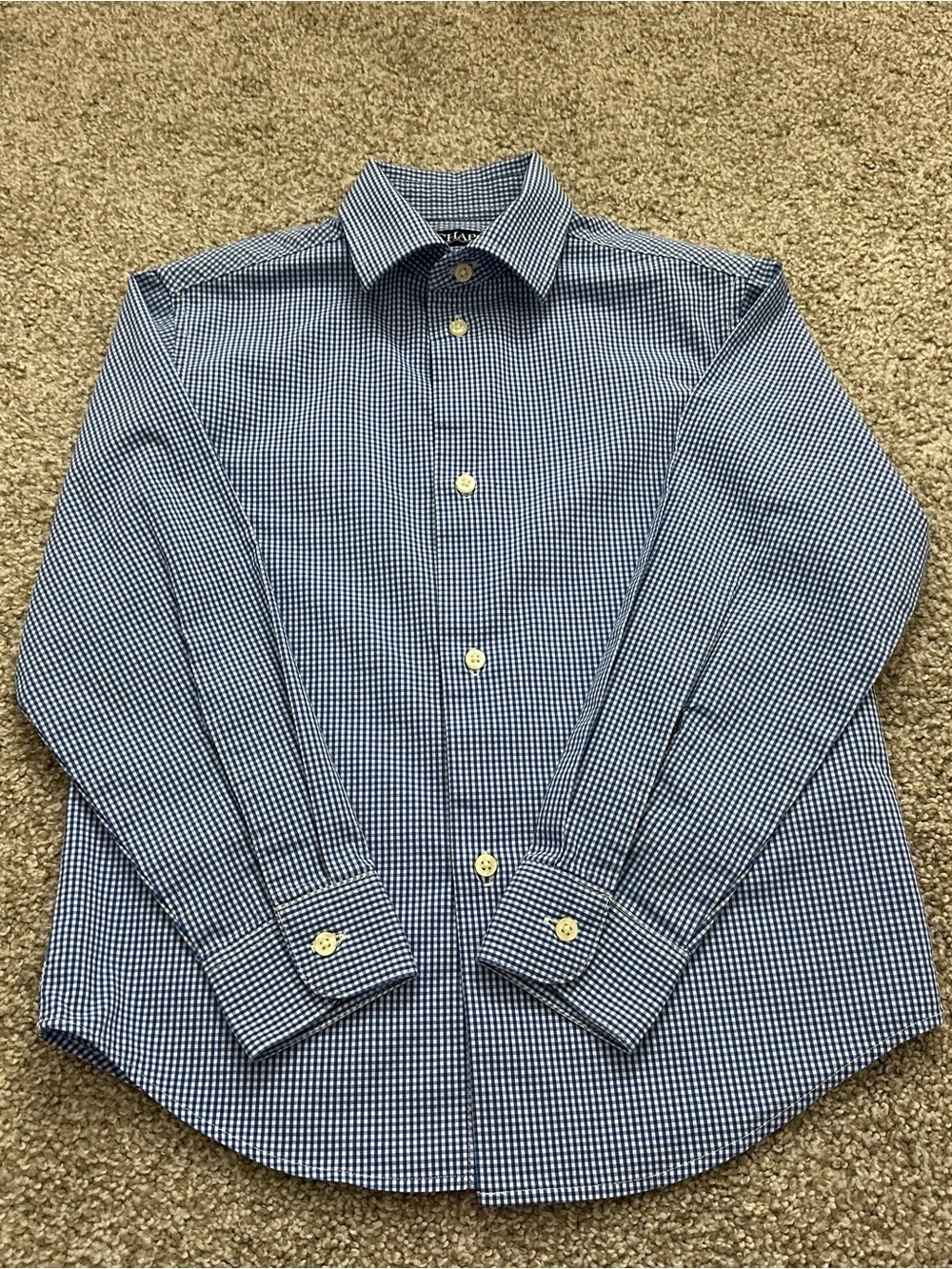 Chaps Boys Tailored Gingham Button-Front Shirt Size 6/7 – Worn Once - Picture 2 of 6
